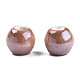 Pearlized Handmade Porcelain Round Beads PORC-S489-6mm-13-3