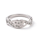 Crystal Rhinestone Infinity with Heart Finger Ring RJEW-D120-12B-P-2