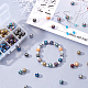 Superfindings 104~120pcs 8 couleurs 10mm noël galvanoplastie perles de verre rondes avec motif d'étoile bricolage perles lisses en vrac pour bracelet collier boucles d'oreilles fabrication de bijoux EGLA-BC0001-003-4