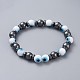 Perlas hechas a mano del mal de ojo de murano pulseras elásticas BJEW-JB04461-01-1