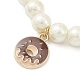 Bracelet extensible en perles d'imitation de verre avec breloques en alliage d'émail BJEW-JB09556-4