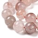 Brins de perles de quartz hématoïde rouge naturel/quartz ferrugineux G-E571-03C-3