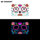 Maske mit Blumenmuster leuchtende Body Art Tattoos LUMI-PW0001-135B-1