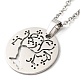 201 Stainless Steel Tree of Life Pendant Necklace with Cable Chains NJEW-Q317-12P-2