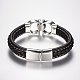 Men's Braided Leather Cord Bracelets BJEW-H559-15D-3