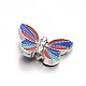 Butterfly Brass Enamel Beads KK-N0081-79B-1