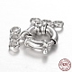 Rhodium Plated 925 Sterling Silver Spring Clasp Sets STER-N014-32-1