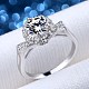 シミュレートされたダイヤモンド925スター指輪シルバーフィンガー指輪  1カラット  透明  プラチナ  usサイズ11（20.6mm） RJEW-BB71088-HA-2