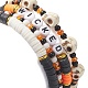 4pcs 4 style argile polymère heishi surfeur bracelets extensibles ensemble BJEW-TA00254-5