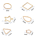 SUNNYCLUE 120Pcs 6 Styles Stainless Steel Beading Hoop Earring Finding with Geometric Pendant Connector Charms Square Drop Star Round Flower Triangle for Earrings Necklace Bracelet Jewelry Making FIND-SC0001-09-4