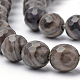 Cordón de madera negro natural cuentas de piedra hebras G-Q462-92-6mm-3