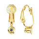 Brass Clip-on Earring Converters Findings KK-Q115-G-2