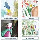 4 Sheets 4 Styles Tulip Flower PVC Waterproof Static Stickers AJEW-WH0033-84-7
