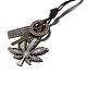 Регулируемые мужские подвески из цинкового сплава и ожерелья лариат с кожаным шнуром NJEW-BB16012-B-2