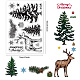 CRASPIRE Christmas Silicone Clear Stamps Elk Merry Christmas Pine Tree Snowflake Patterns Clear Stamps for Card Making Decoration DIY Scrapbooking Embossing Album Decor Craft DIY-WH0167-56-1055-2