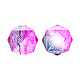 Two Tone Transparent Spray Painted Acrylic Beads X-ACRP-T005-26-M-5