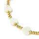 Bracelet en perles de coquillage naturel et de laiton pour femme BJEW-TA00358-2