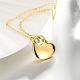 Golden Plated Zinc Alloy Cable Chain Heart Pendant Necklaces NJEW-BB01583-3