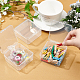 SUPERFINDINGS 6 Pack Clear Plastic Beads Storage Containers Boxes with Lids 7.5x7.5x3.5cm Small Sqaure Plastic Organizer Storage Cases for Beads Jewelry Office Craft CON-WH0074-63C-5