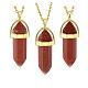 Balle goldstone synthétique pendentifs pointue NJEW-BB00024-07-1