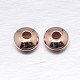 Real Rose Gold Plated Flat Round 925 Sterling Silver Spacer Beads STER-M103-01-4mm-RG-1