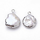 Ciondoli di perle keshi con perla barocca naturale placcata X-PEAR-Q008-08P-2