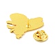 蜂と山のエナメルピン  バックパック服の合金バッジ  ゴールドカラー  カラフル  30x30x1.5mm JEWB-G014-B02-3