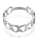 304 Stainless Steel Hollow Out Heart Adjustable Ring for Women RJEW-T027-11P-3