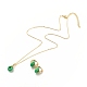 Rondelle set di gioielli con perle di giada naturale della Malesia SJEW-JS01237-1
