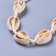 Collana di perline regolabili conchiglia e set di gioielli bracciali SJEW-JS01019-04-8