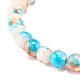 Stretcharmband mit runden Perlen aus natürlicher weißer Jade BJEW-JB07968-03-4