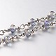 Chaînes en perles de verre facettées rondes faites main pour colliers fabrication de bracelets AJEW-JB00123-05-1