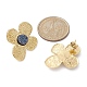 Orecchini a bottone con fiore in resina con pietre preziose druzy imitazione EJEW-JE05317-2