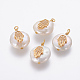 Natural Cultured Freshwater Pearl Pendants X-PEAR-L027-19A-1