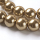 Brins de perles rondes en verre teinté écologique HY-A002-8mm-RB094-3