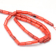 Dyed Natural Red Coral Tube Bead Strands CORA-Q026-33A-02-2