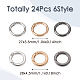 Beadthoven 24Pcs 6 Styles Zinc Alloy Spring Gate Rings FIND-BT0001-25-4