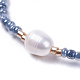 Bracciali di perline intrecciati con filo di nylon regolabile BJEW-JB04375-04-2