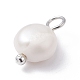Ciondoli di perle d'acqua dolce coltivate naturali PALLOY-JF01099-03-4