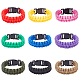 Anattasoul 9 pièces 9 couleurs survie polyester cordon bracelets ensemble avec fermoirs en plastique pour la randonnée camping en plein air BJEW-AN0001-60-1