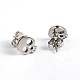 Skull 304 Stainless Steel Ear Studs EJEW-F0075-027P-1