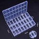PandaHall Elite 4 Pack 24 Grids Jewelry Dividers Box Organizer Clear Plastic Bead Case Storage Container for Beads CON-PH0001-32-2