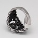 Halloween gioielli anelli cranio degli uomini retrò personalizzati di RJEW-F006-198-23mm-3