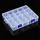 Прямоугольные полипропиленовые (полипропиленовые) контейнеры для хранения бусинок CON-S043-056-2