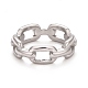 304 Stainless Steel Cable Chain Shape Finger Ring for Women RJEW-C025-34B-P-2