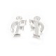 Silver Color Plated Alloy Letter Pendants PALLOY-P097-04-F-1
