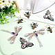FINGERINSPIRE 8PCS Bees Dragonfly Rhinestone Beaded Patches 4 Style Embroidery Sew on Patches Felt Clothing Rhinestone Patches Fashion Bees Sewing Applique Patches for Clothing Dress Hat DIY Craft PATC-FG0001-16-5