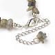 Bracelets de cheville en perles de puce de labradorite naturelles AJEW-AN00229-07-3
