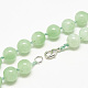 Natural Green Aventurine Beaded Necklaces NJEW-S405-15-2