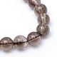 Brins ronds de perles de quartz fumé naturel G-R345-8mm-24-2